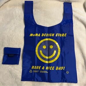 Baggu Blue and Yellow MoMA Design Store Standard Reusable Bag - GUC
